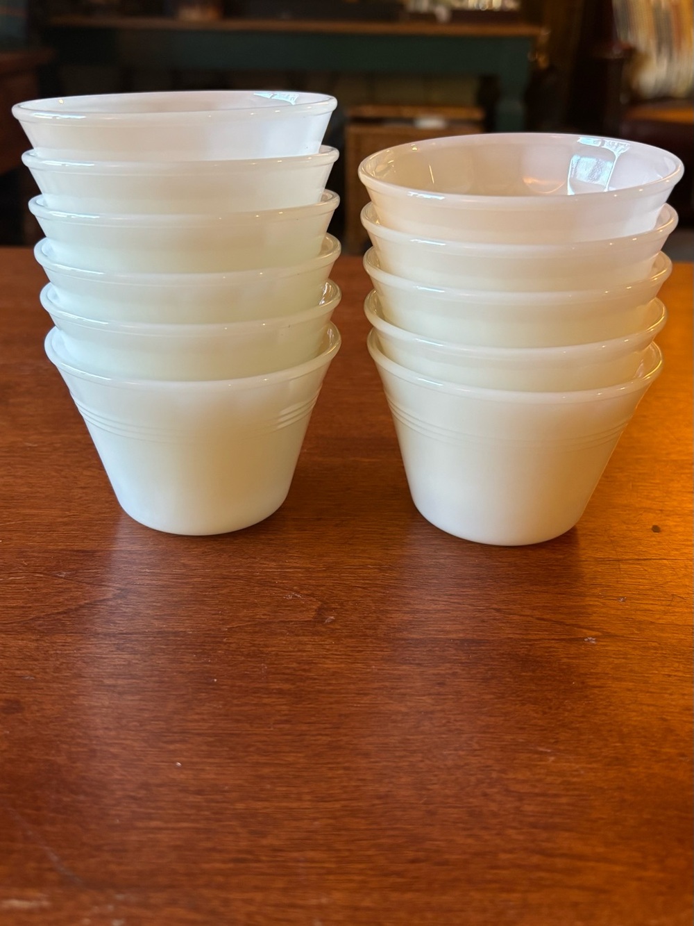 Vintage Dynaware Milk Glass Custard Cups set of 11